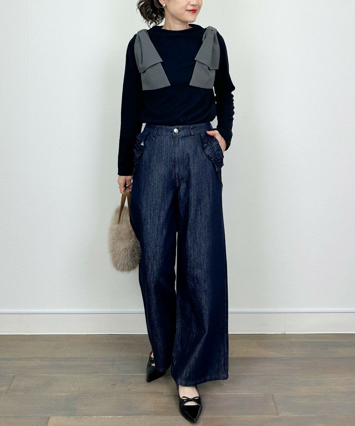 model：H164　着用サイズ：M　ブラック