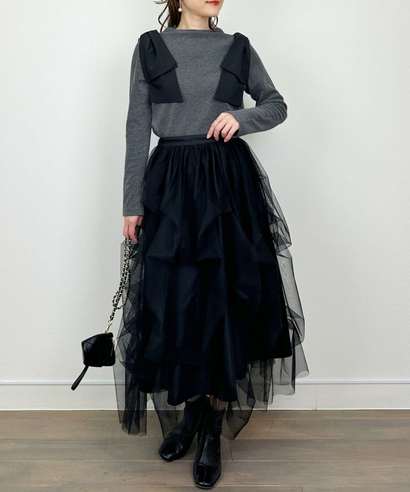 model：H164　着用サイズ：M　チャコールグレー