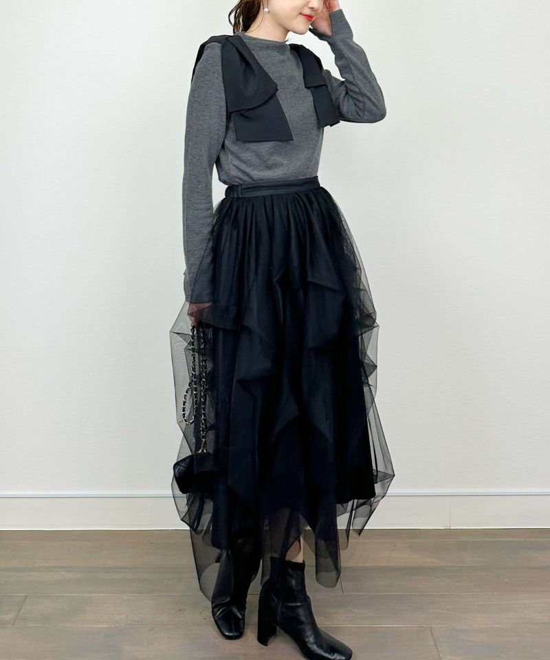 model：H164　着用サイズ：M　チャコールグレー