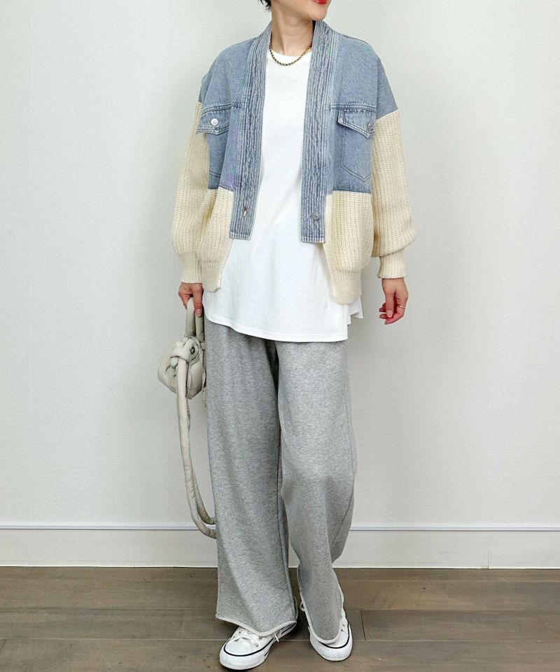 model：H164　着用サイズ：M　オフホワイト