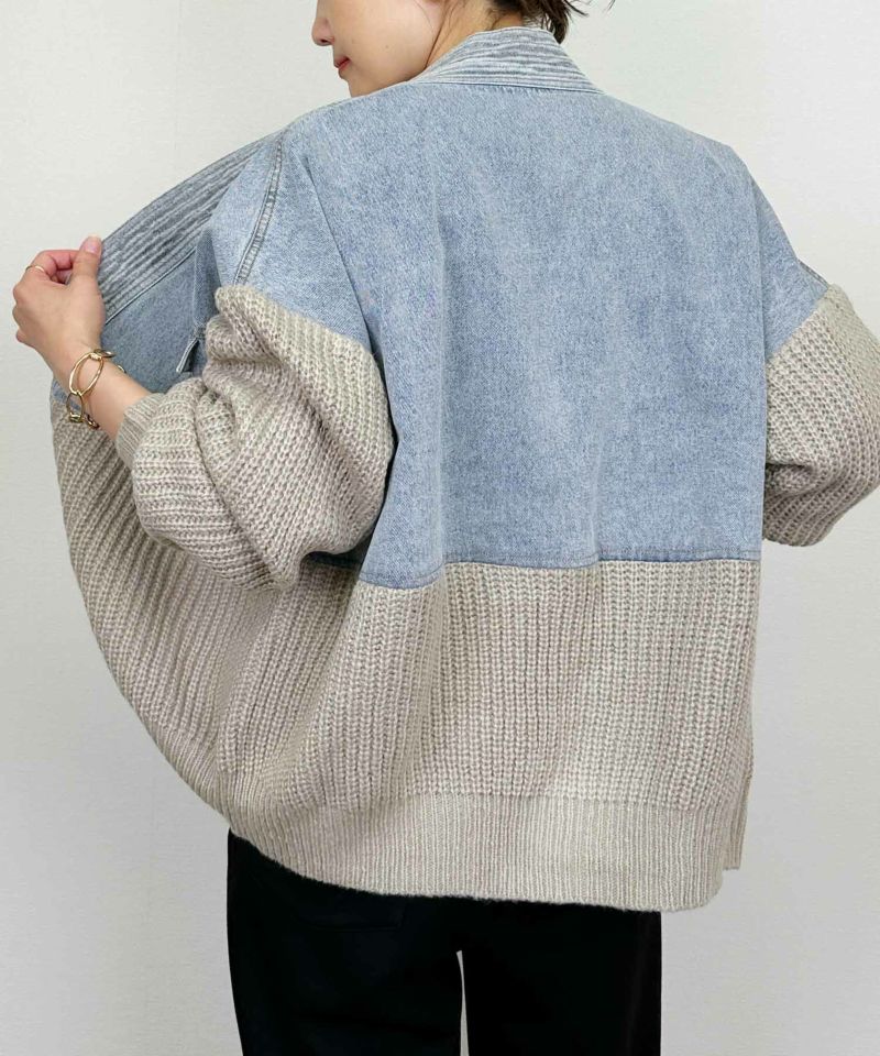 JohnUNDERCOVER 13AW ウール×ネル ドッキングカーディガン-2 JohnUNDERCOVER 13AW ウール×ネル ドッキングカーディガン-2