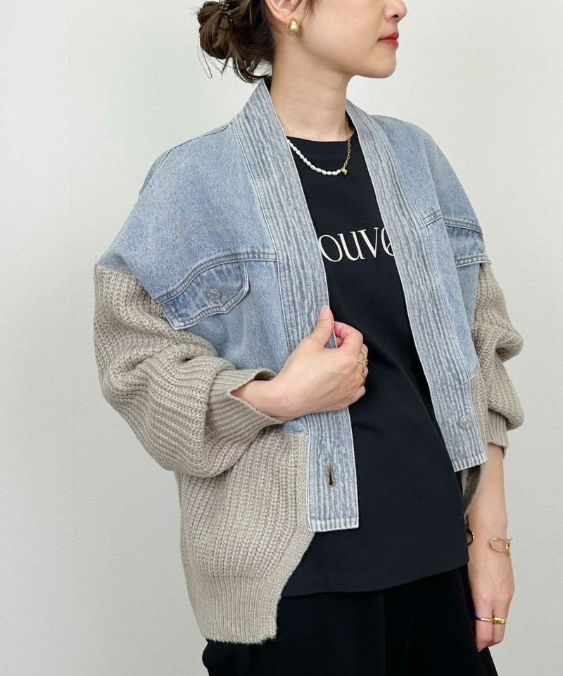 model：H164　着用サイズ：M　グレイッシュベージュ