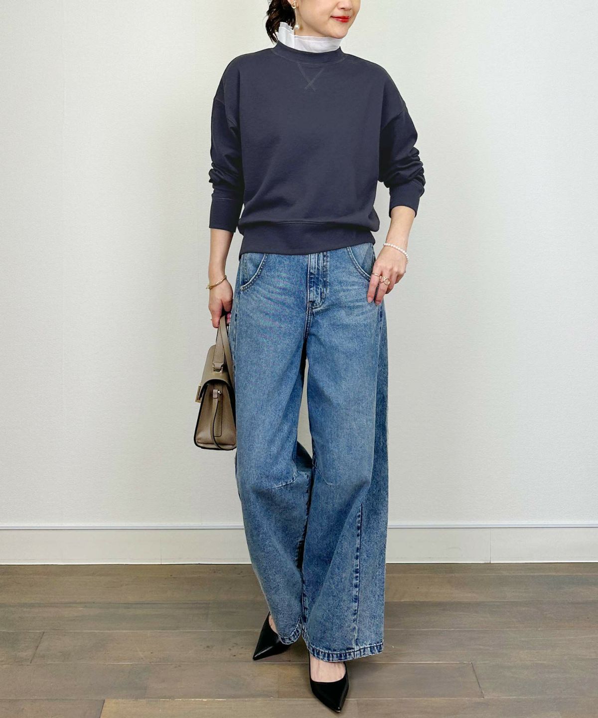 model：H164　着用サイズ：M　ネイビー