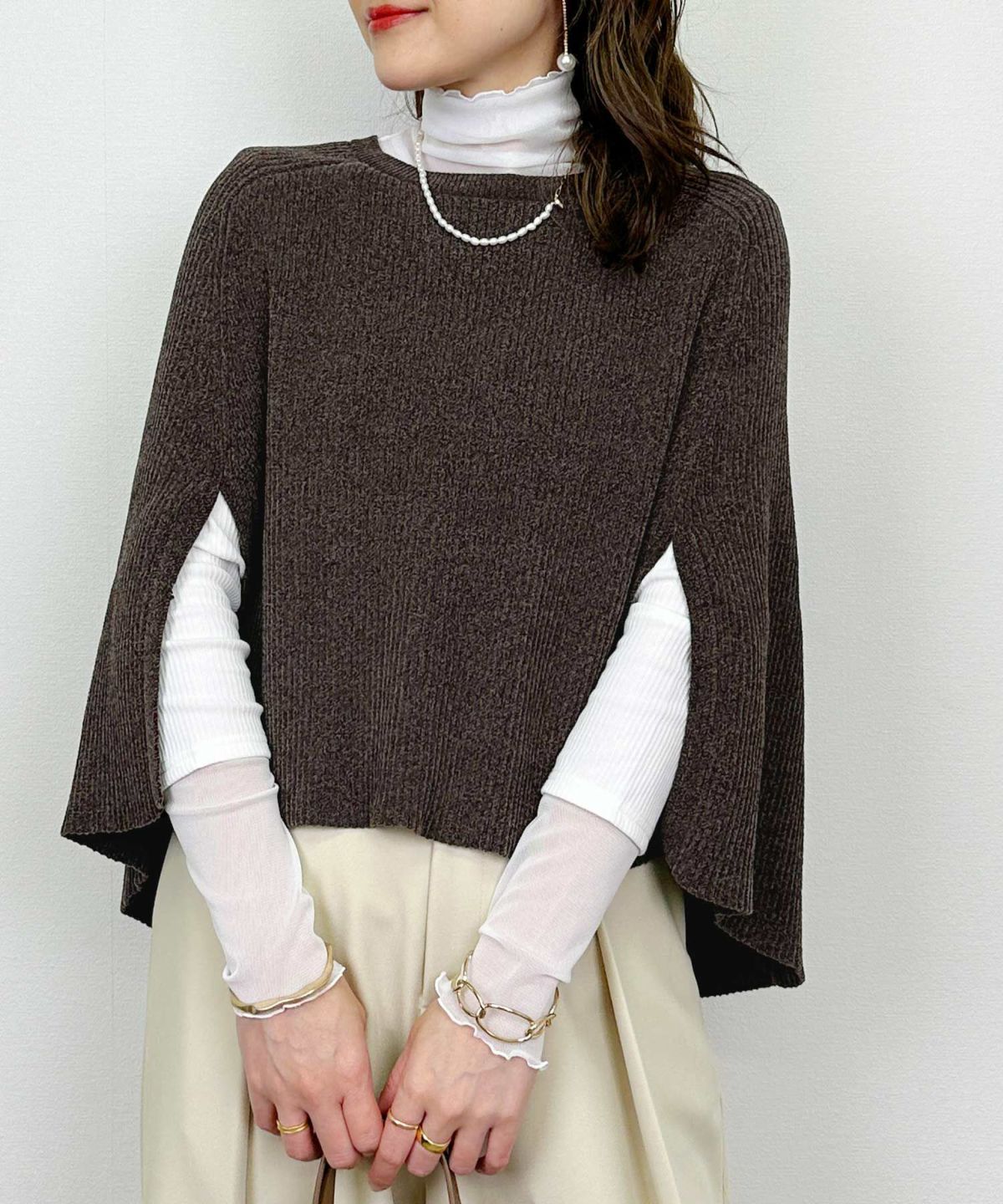 model：H164　着用サイズ：M　ダークブラウン