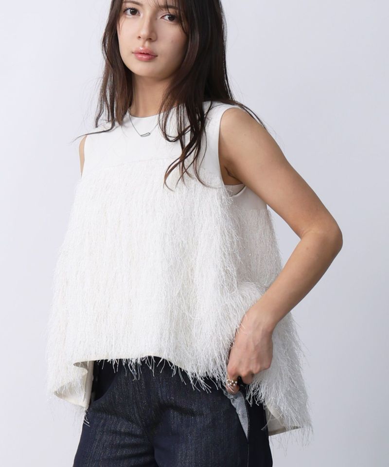 model：H160　着用サイズ：M　アイボリー