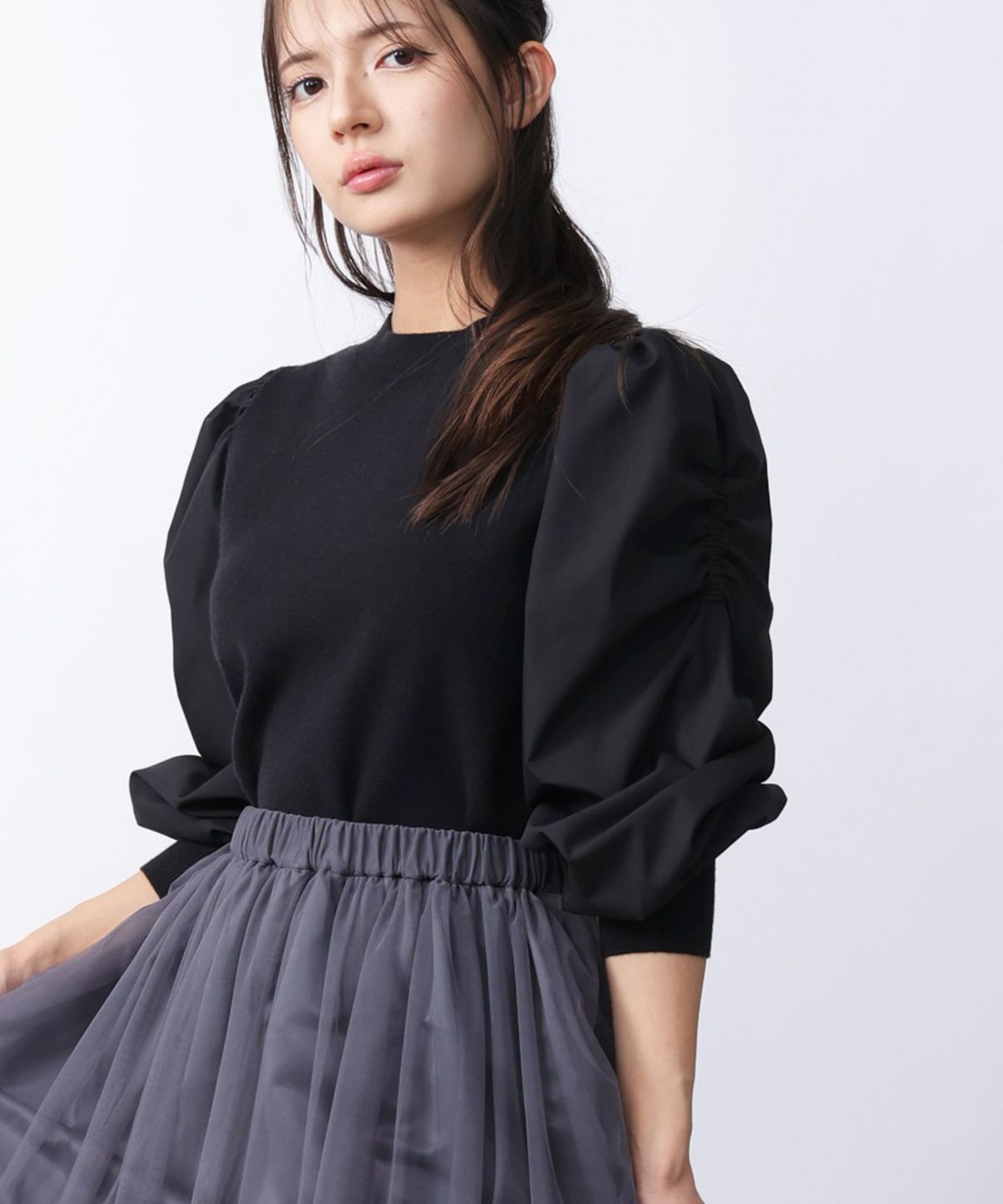 model：H160　着用サイズ：M　ブラック