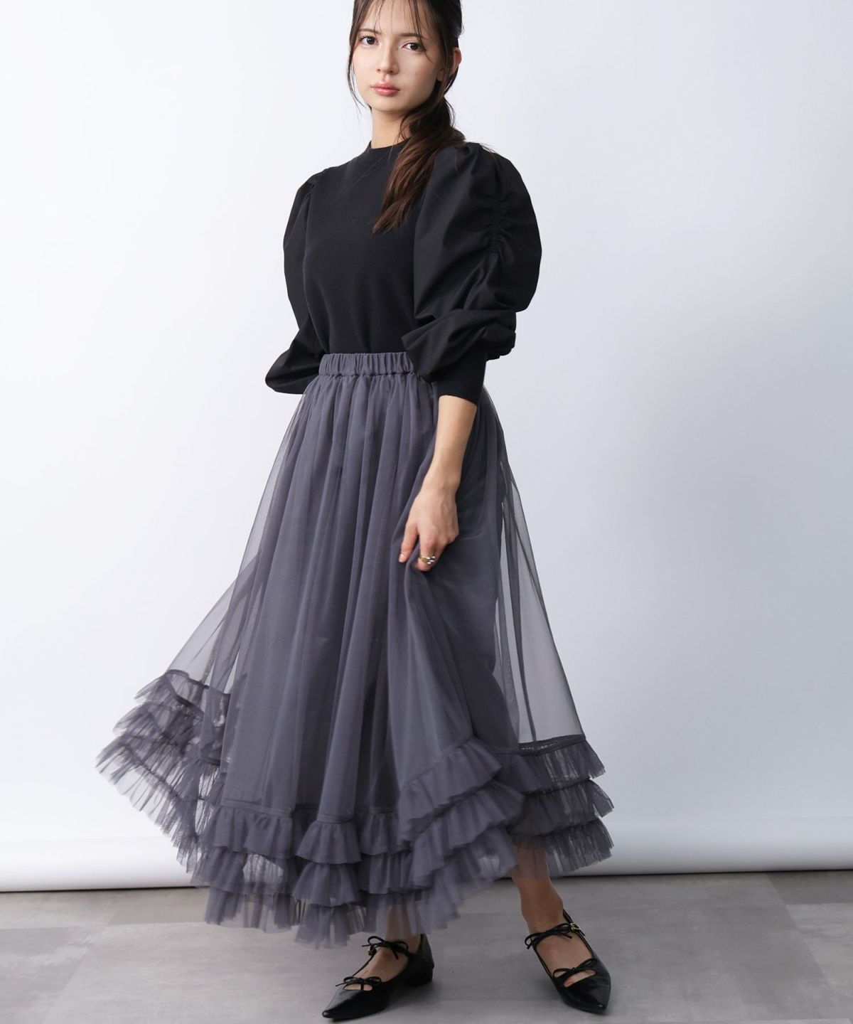 model：H160　着用サイズ：M　ブラック