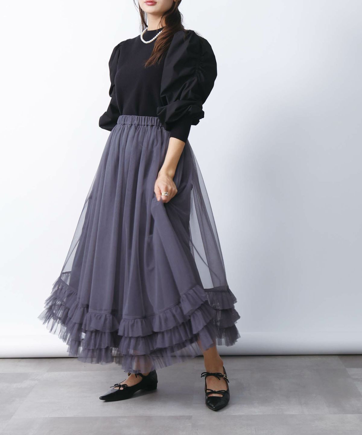 model：H160　着用サイズ：M　グレー