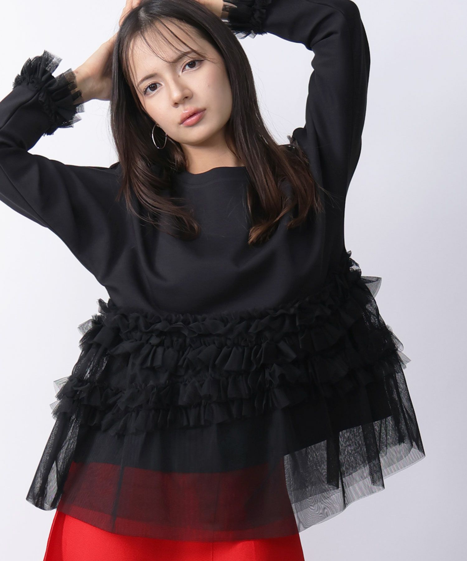 model：H160　着用サイズ：M　ブラック