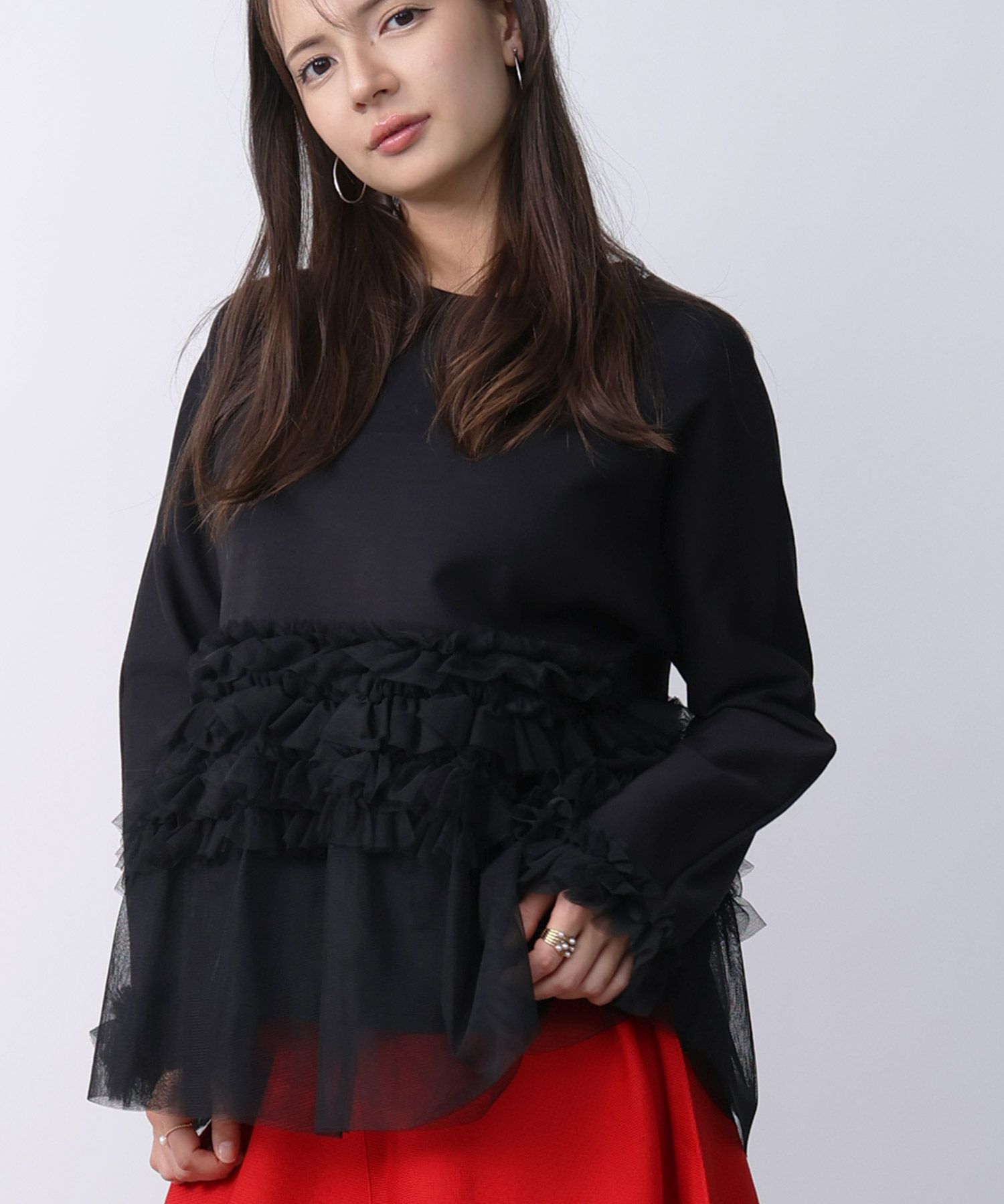 model：H160　着用サイズ：M　ブラック