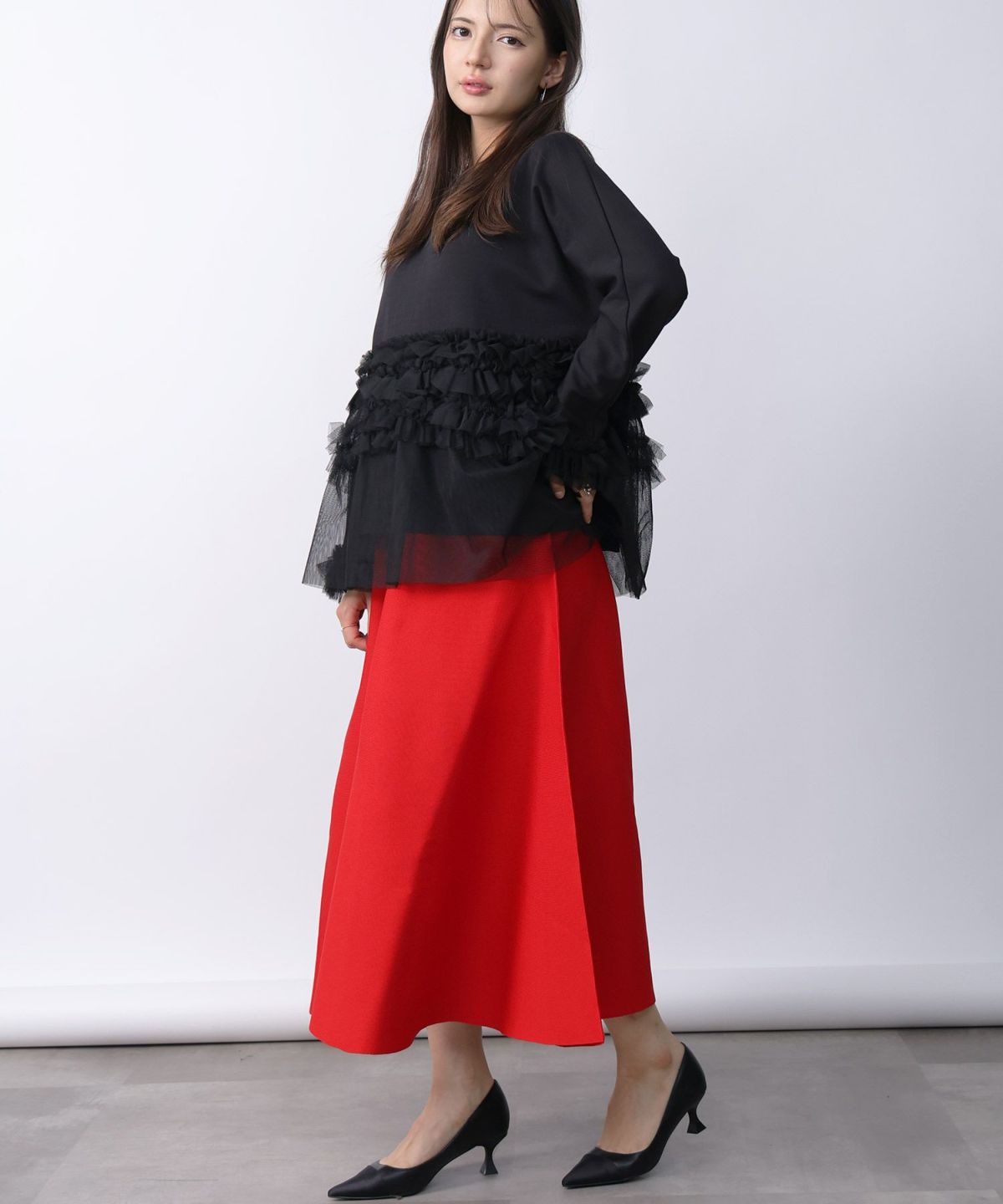 model：H160　着用サイズ：M　ブラック