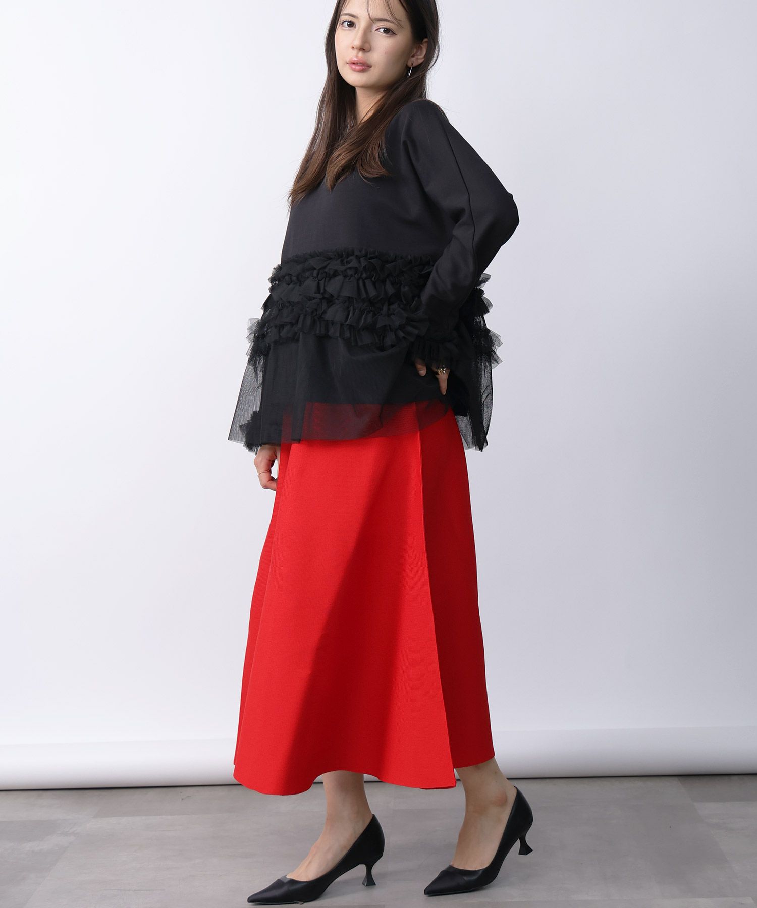model：H160　着用サイズ：M　ブラック