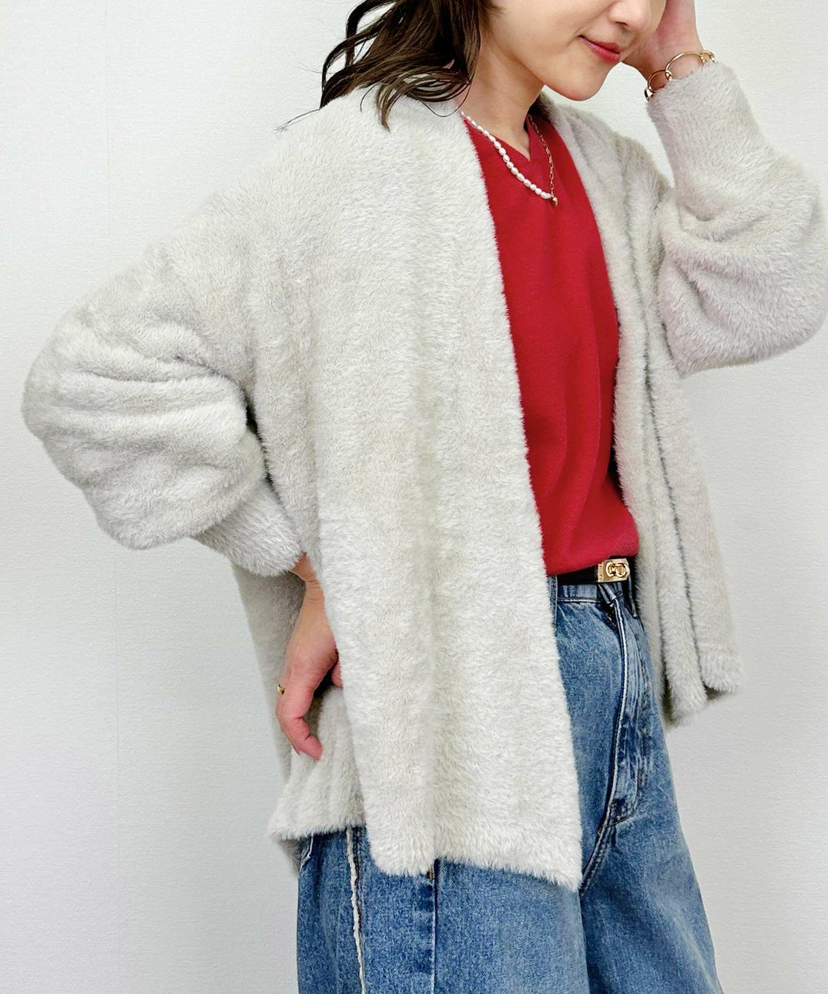 model：H164　着用サイズ：M　ライトグレー