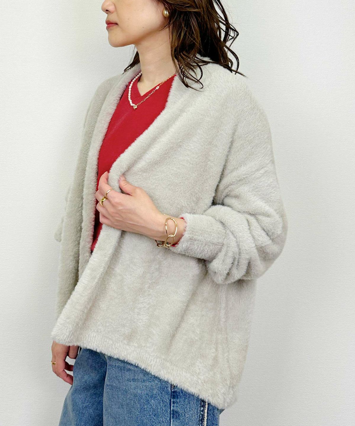 model：H164　着用サイズ：M　ライトグレー