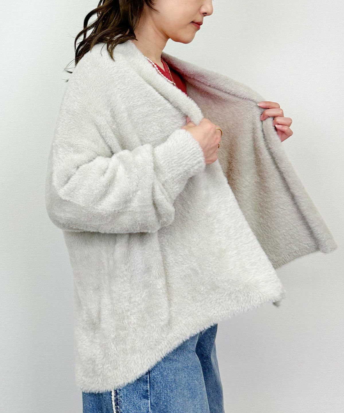 model：H164　着用サイズ：M　ライトグレー