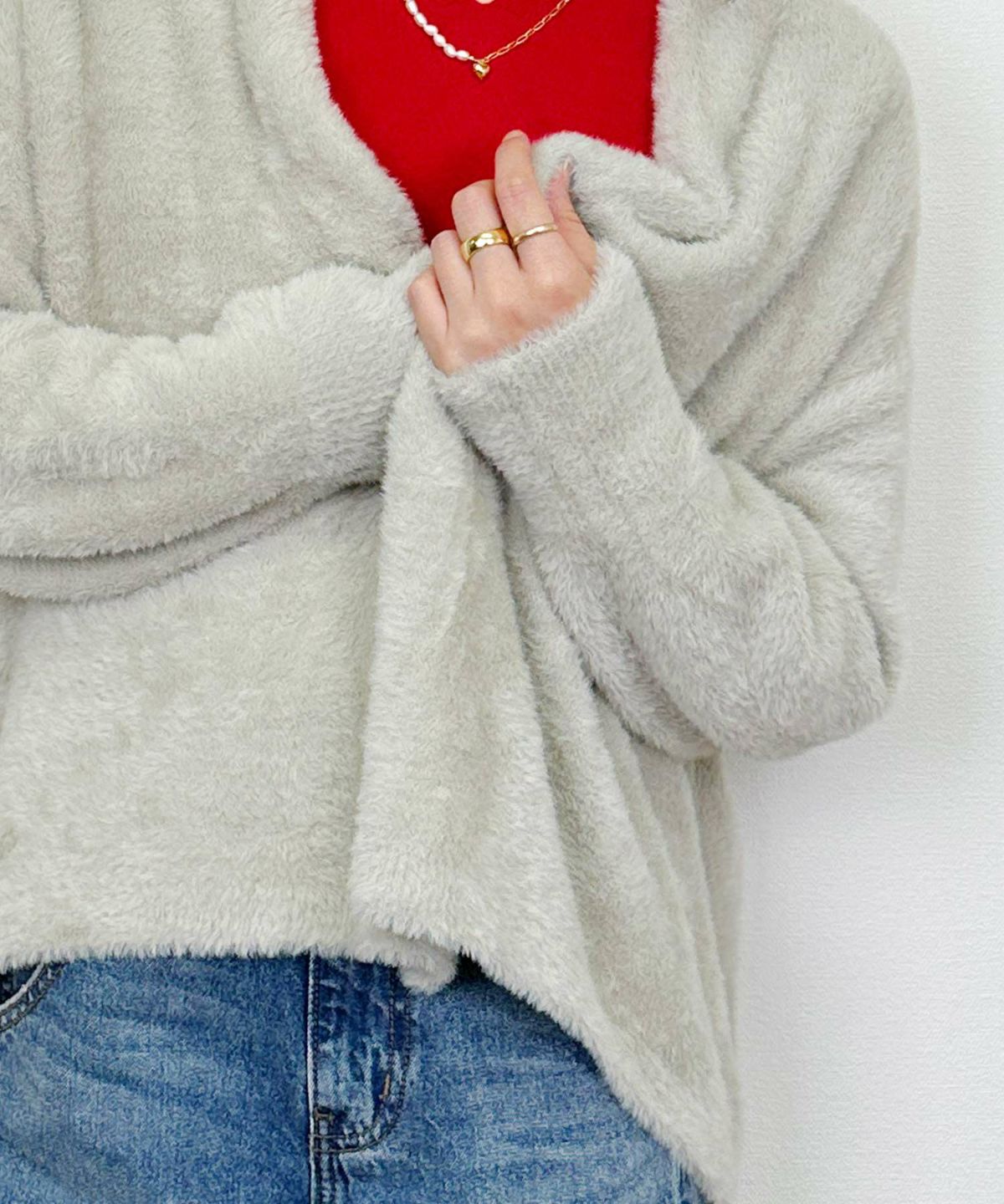 model：H164　着用サイズ：M　ライトグレー