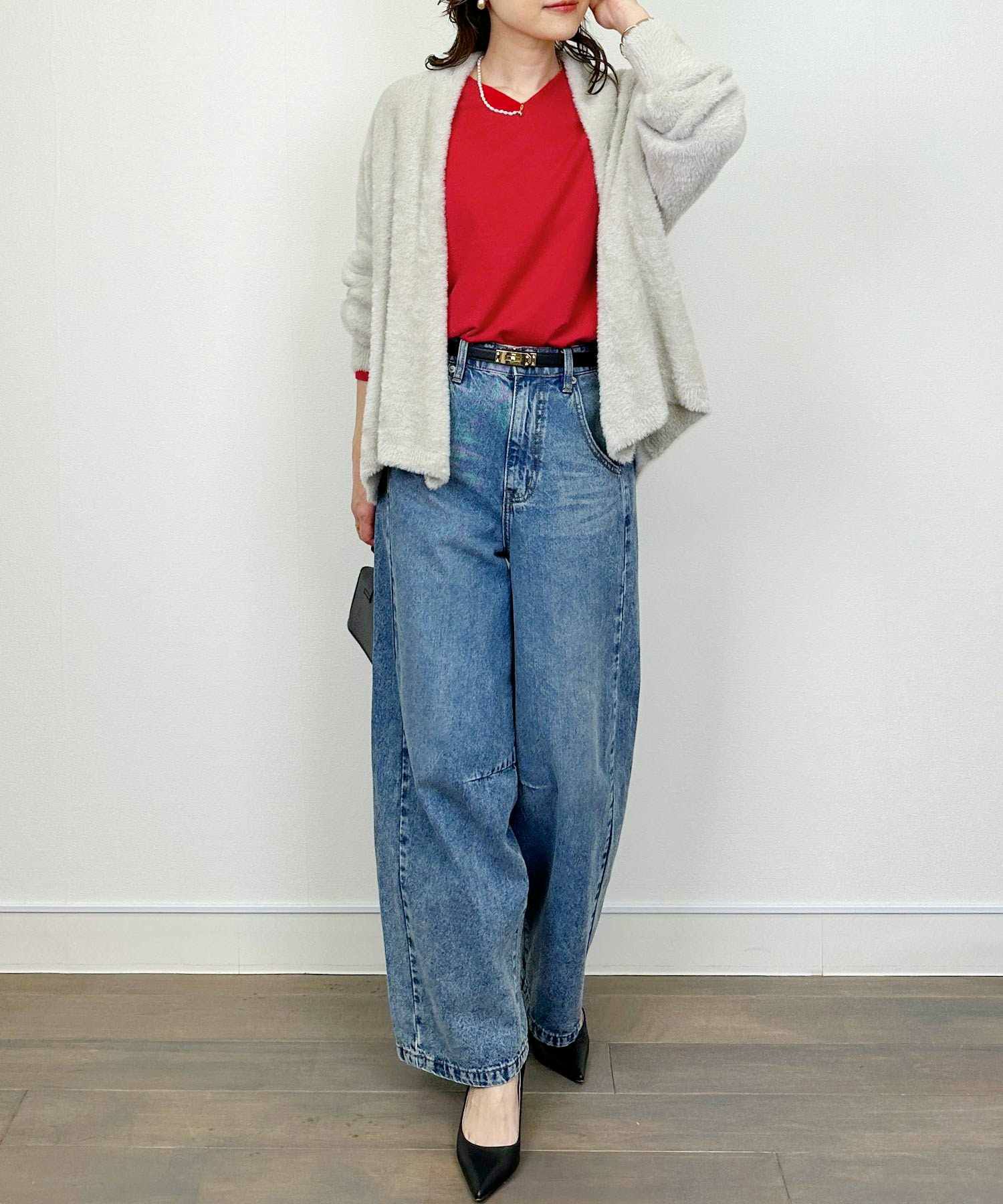 model：H164　着用サイズ：M　ライトグレー