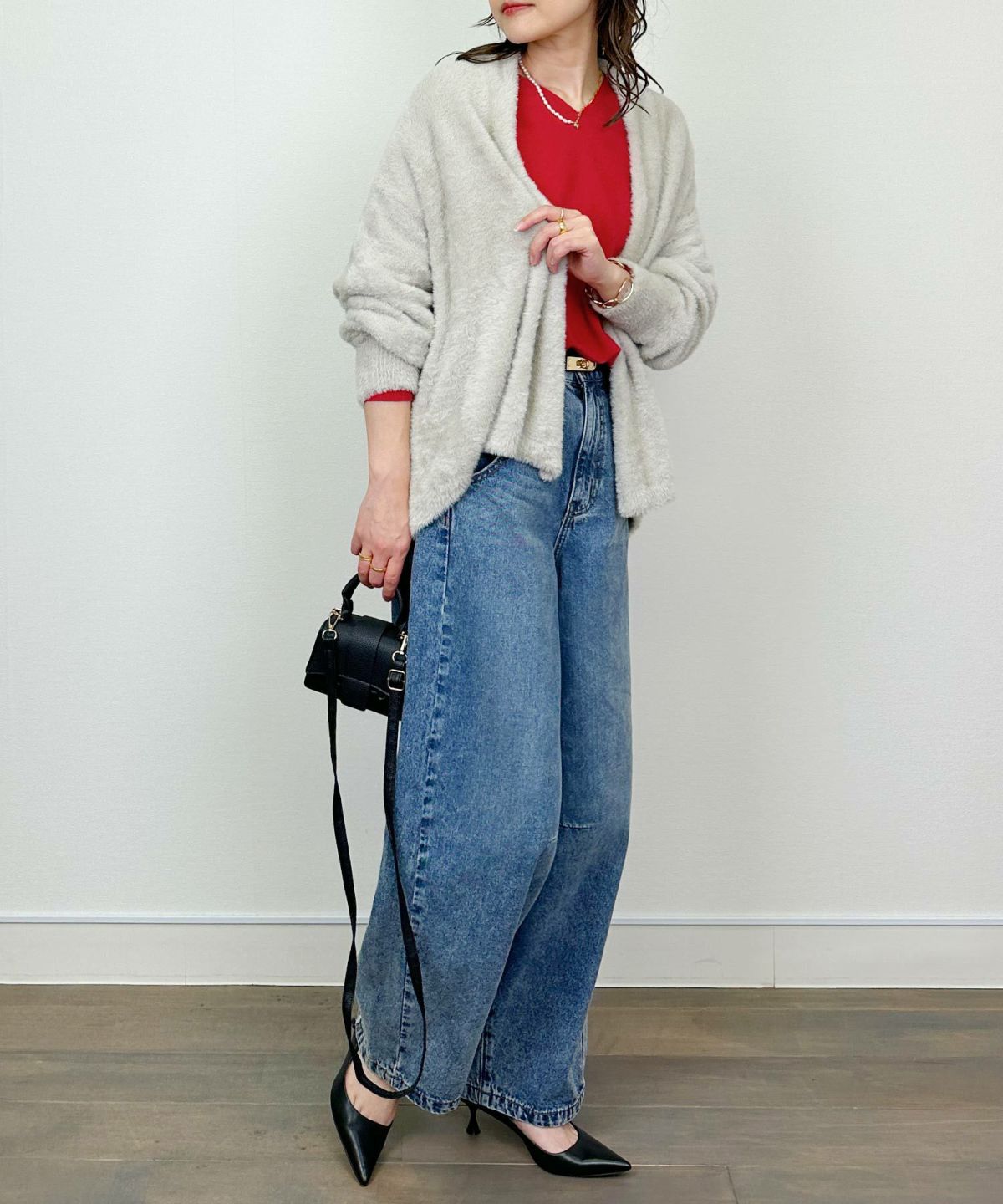 model：H164　着用サイズ：M　ライトグレー