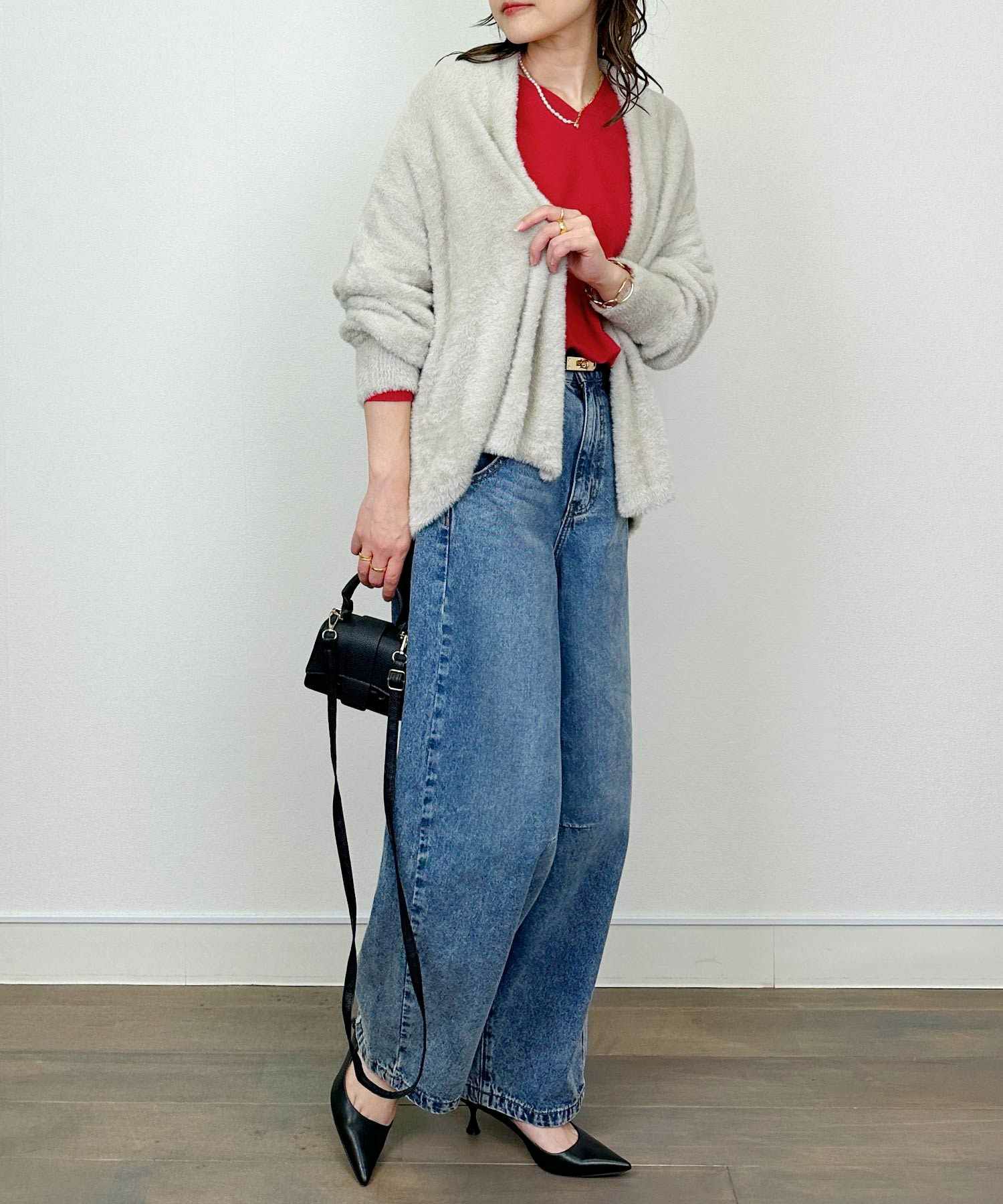model：H164　着用サイズ：M　ライトグレー