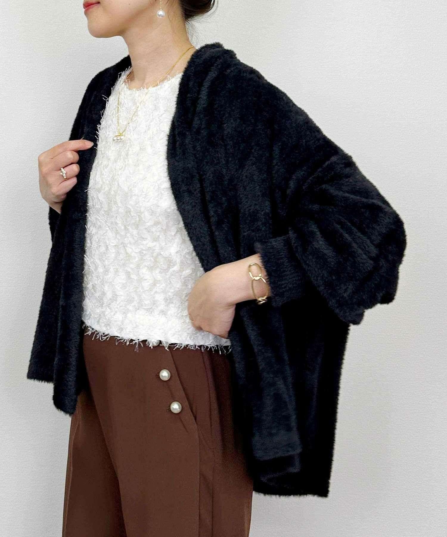 model：H164　着用サイズ：M　モカ