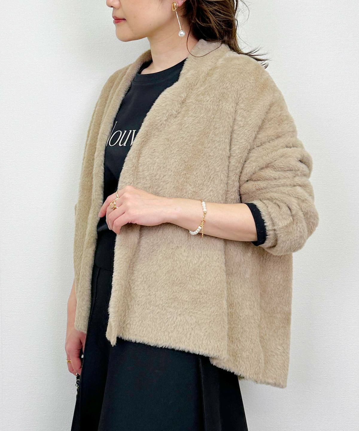 model：H164　着用サイズ：M　モカ