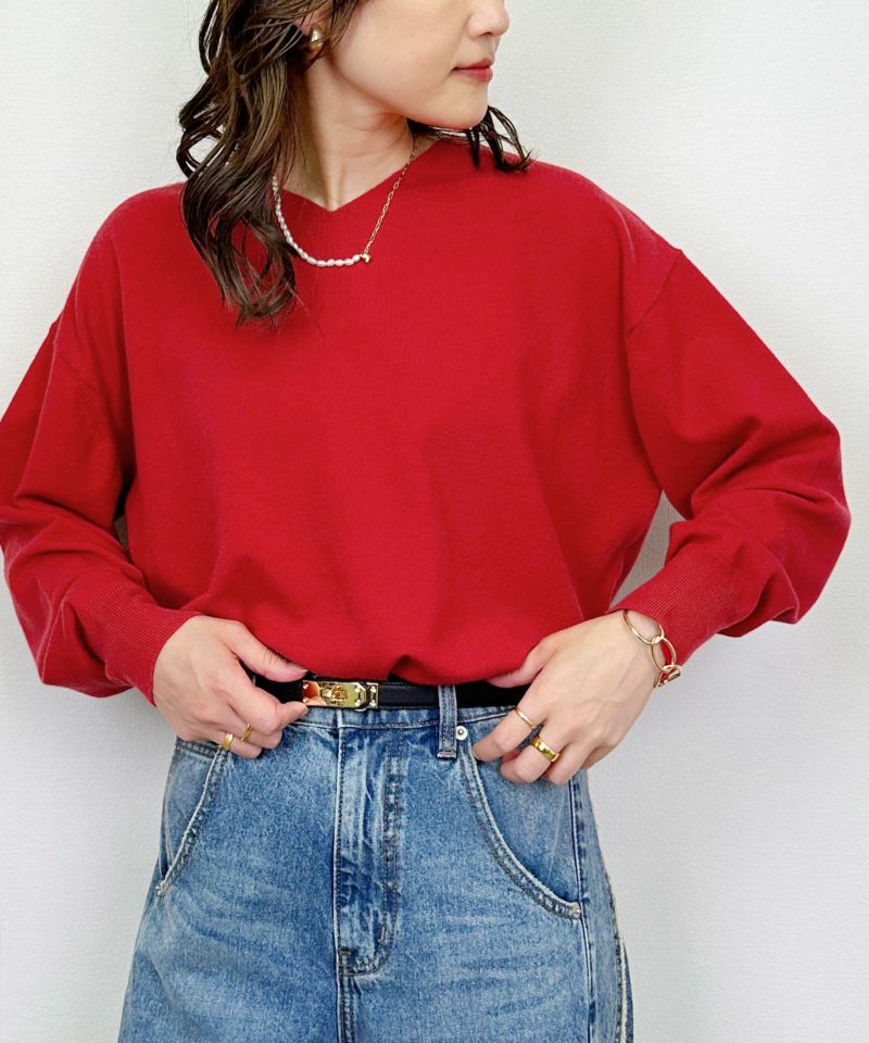 model：H164　着用サイズ：M　レッド