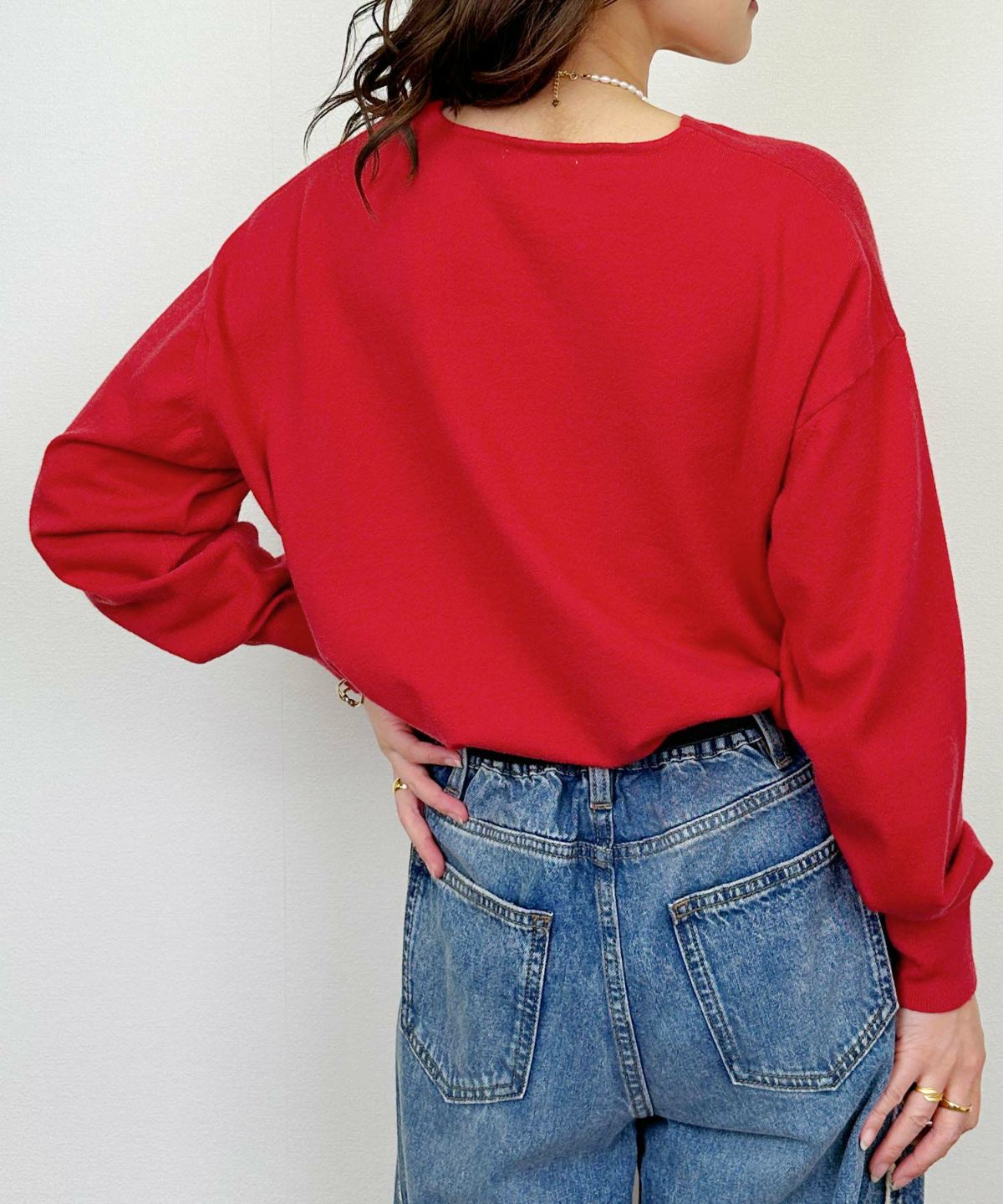 model：H164　着用サイズ：M　レッド