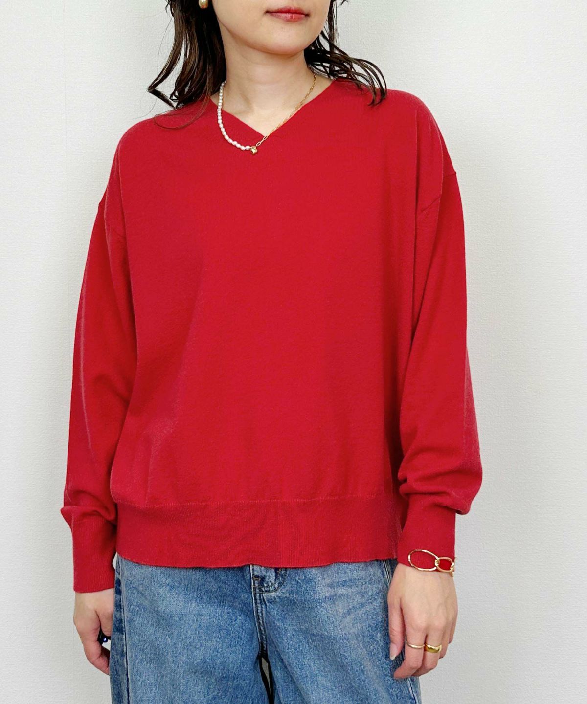 model：H164　着用サイズ：M　レッド