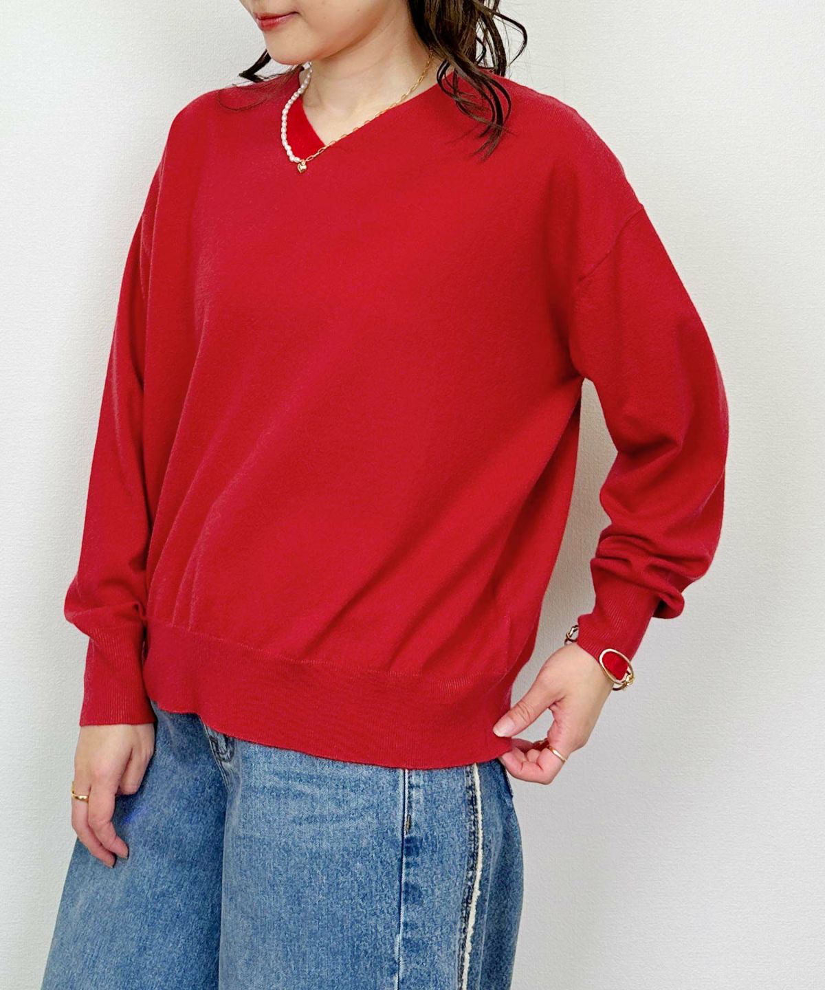 model：H164　着用サイズ：M　レッド