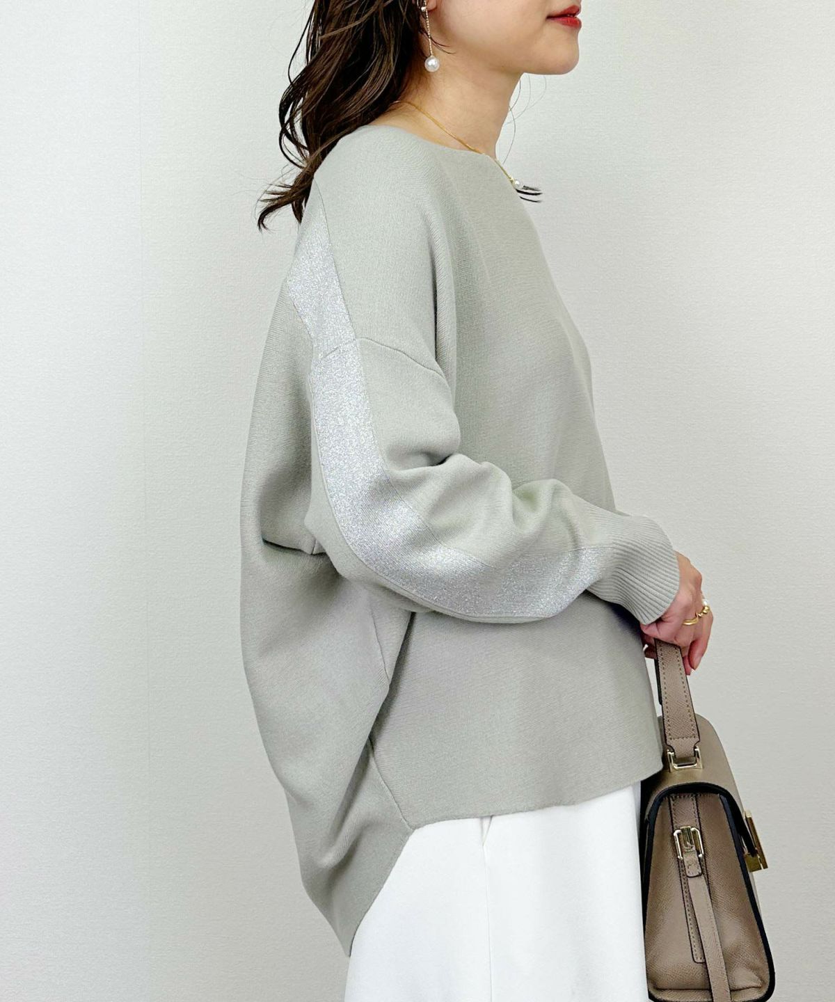 model：H164　着用サイズ：M　ライトグレー