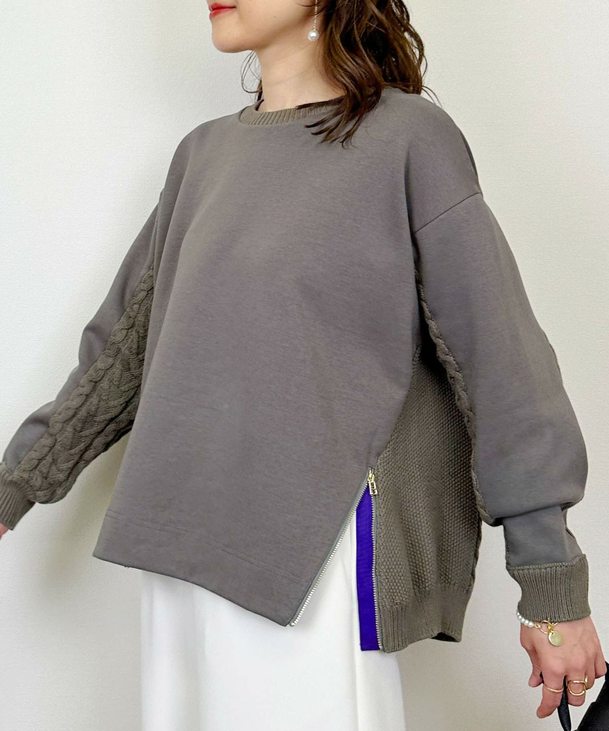 model：H164　着用サイズ：M　チャコールグレー