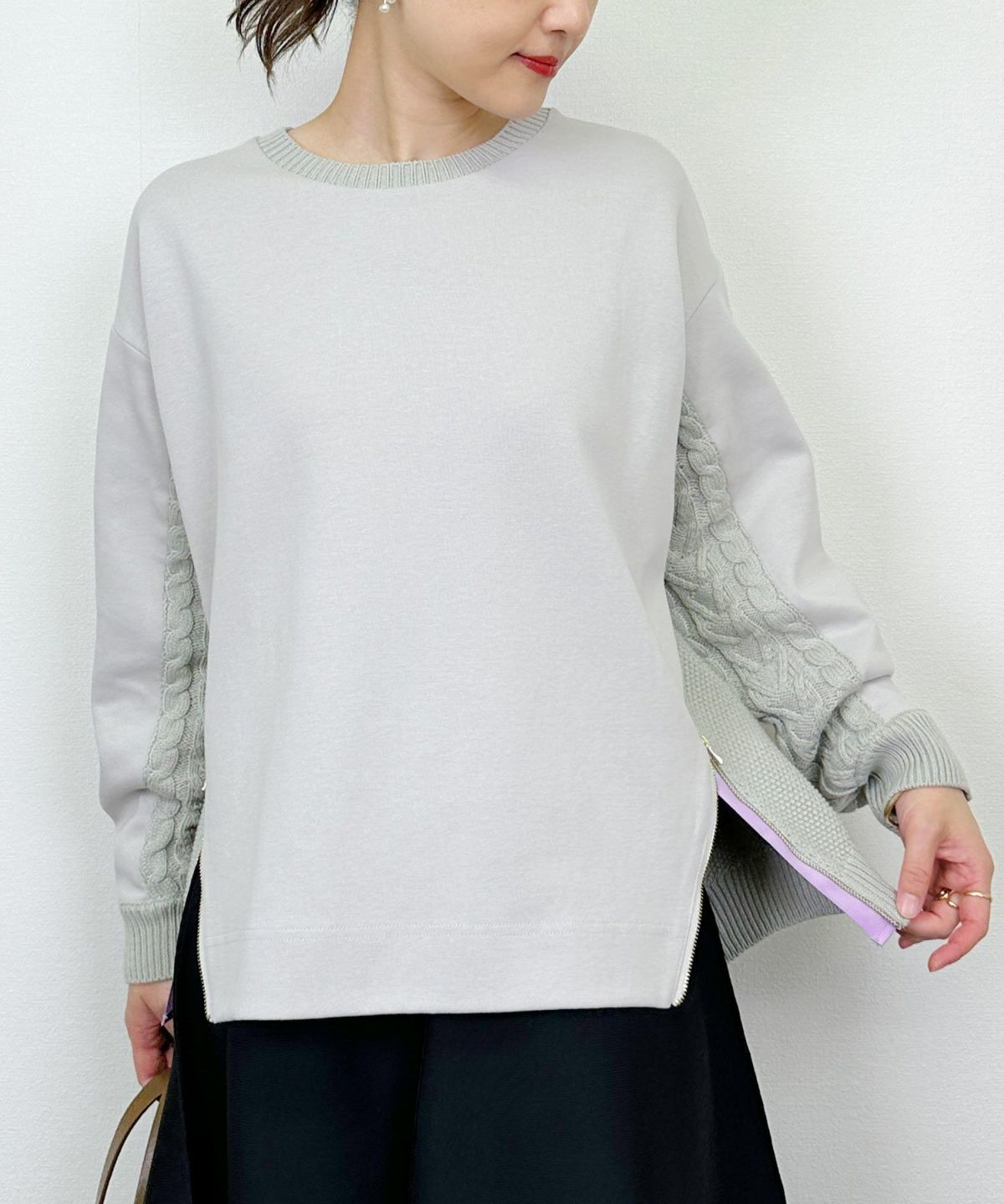 model：H164　着用サイズ：M　ライトグレー