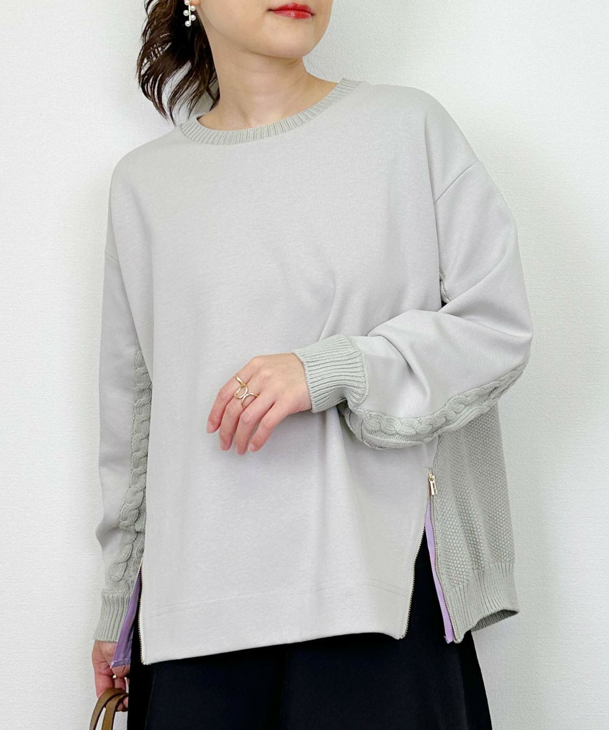 model：H164　着用サイズ：M　ライトグレー