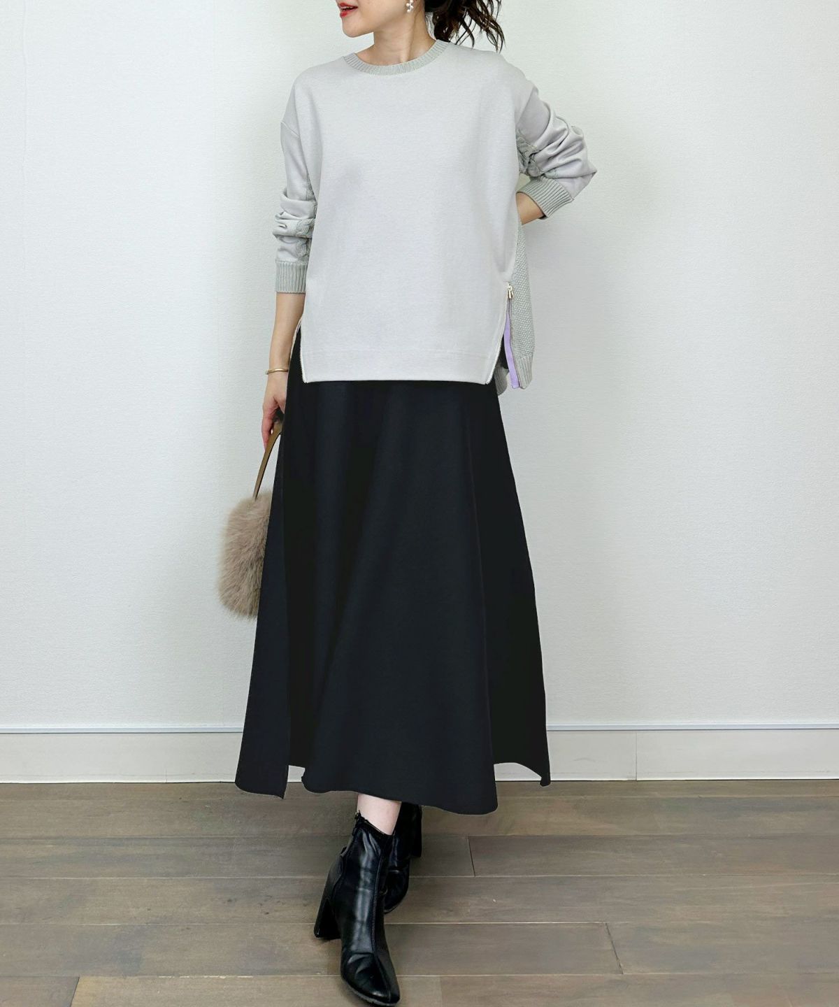 model：H164　着用サイズ：M　ライトグレー