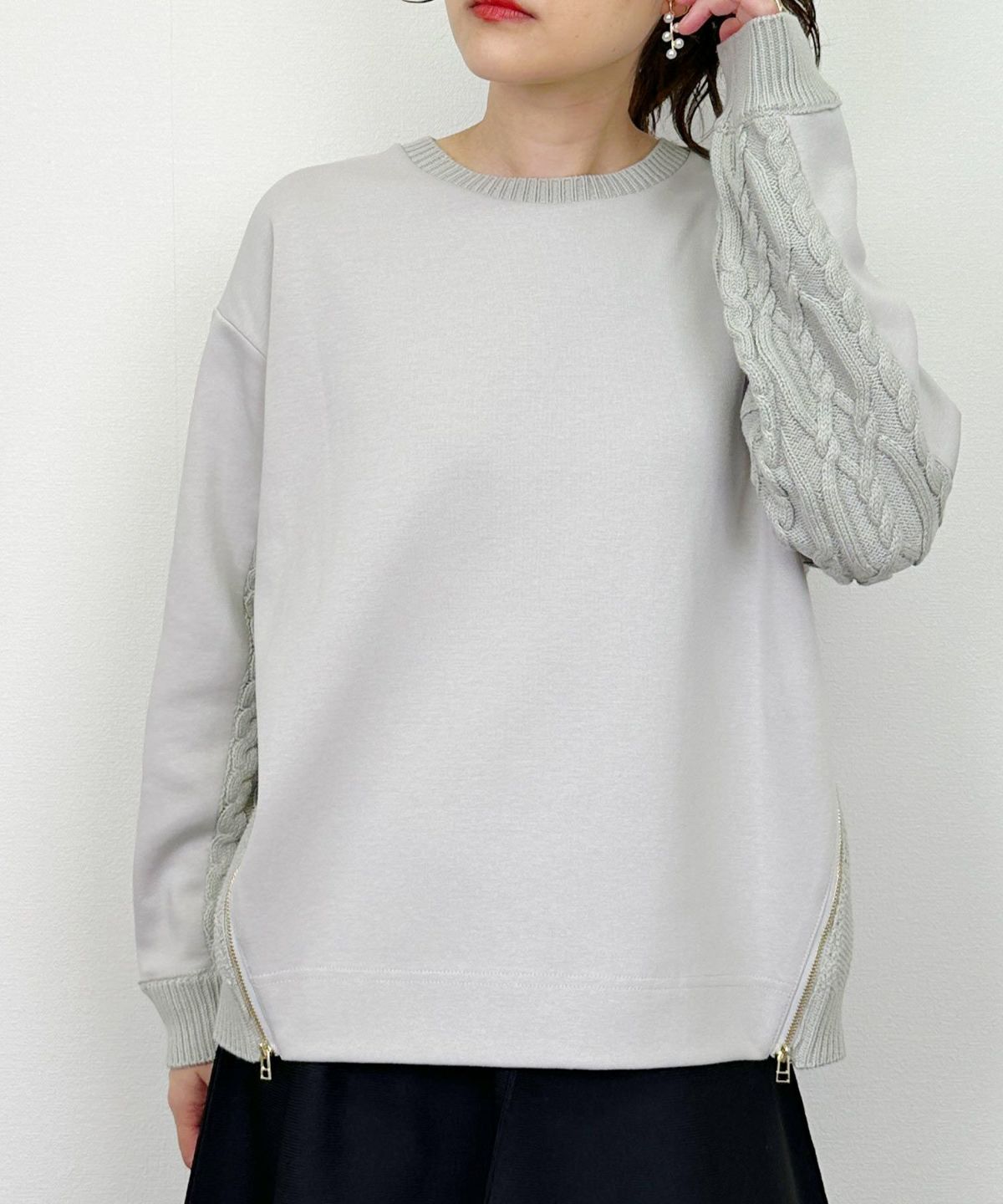 model：H164　着用サイズ：M　ライトグレー