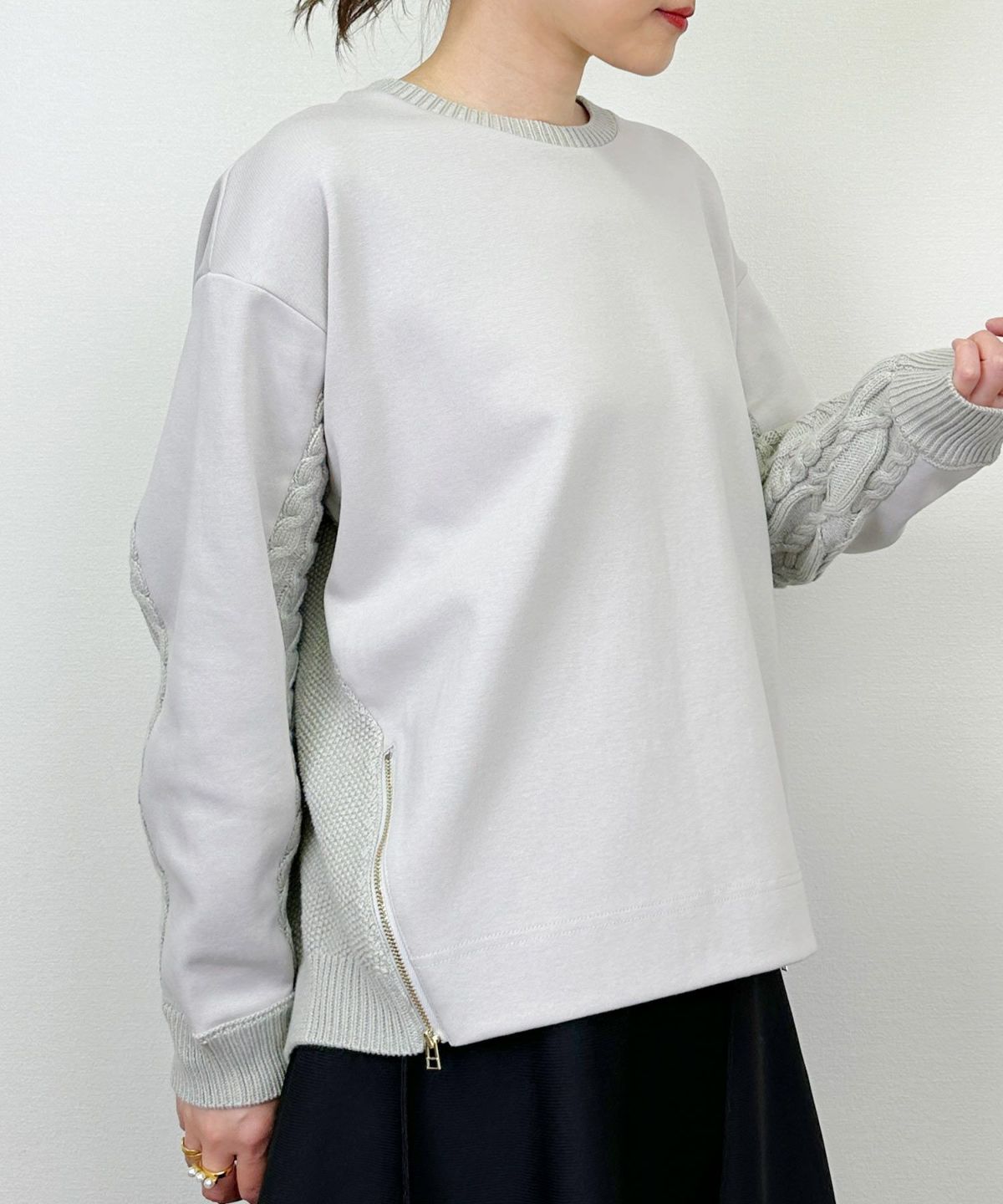 model：H164　着用サイズ：M　ライトグレー