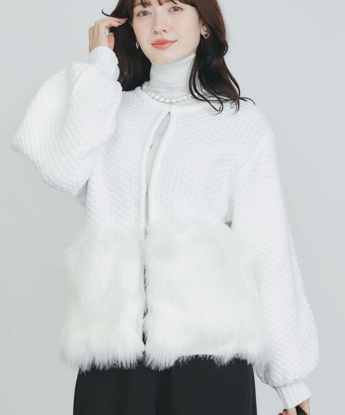 model：H155　着用サイズ：M　オフホワイト