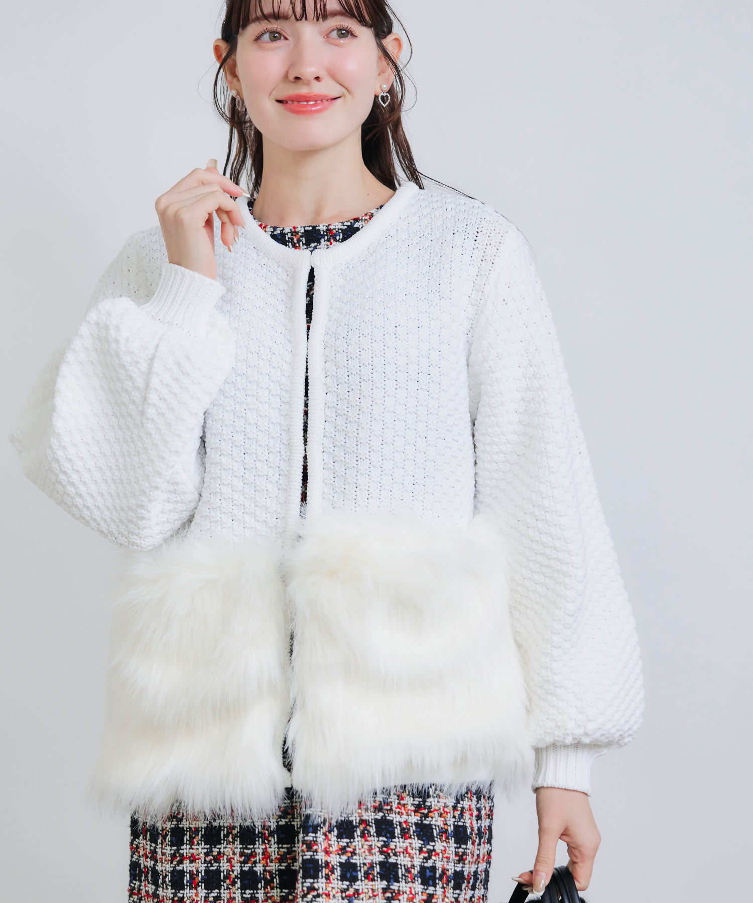 model：H155　着用サイズ：M　オフホワイト