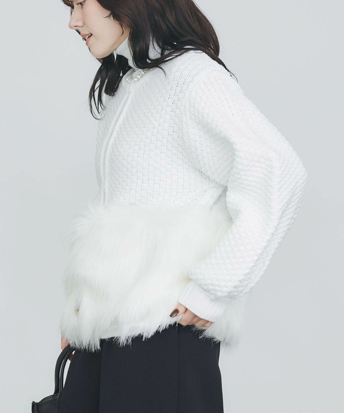 model：H155　着用サイズ：M　オフホワイト