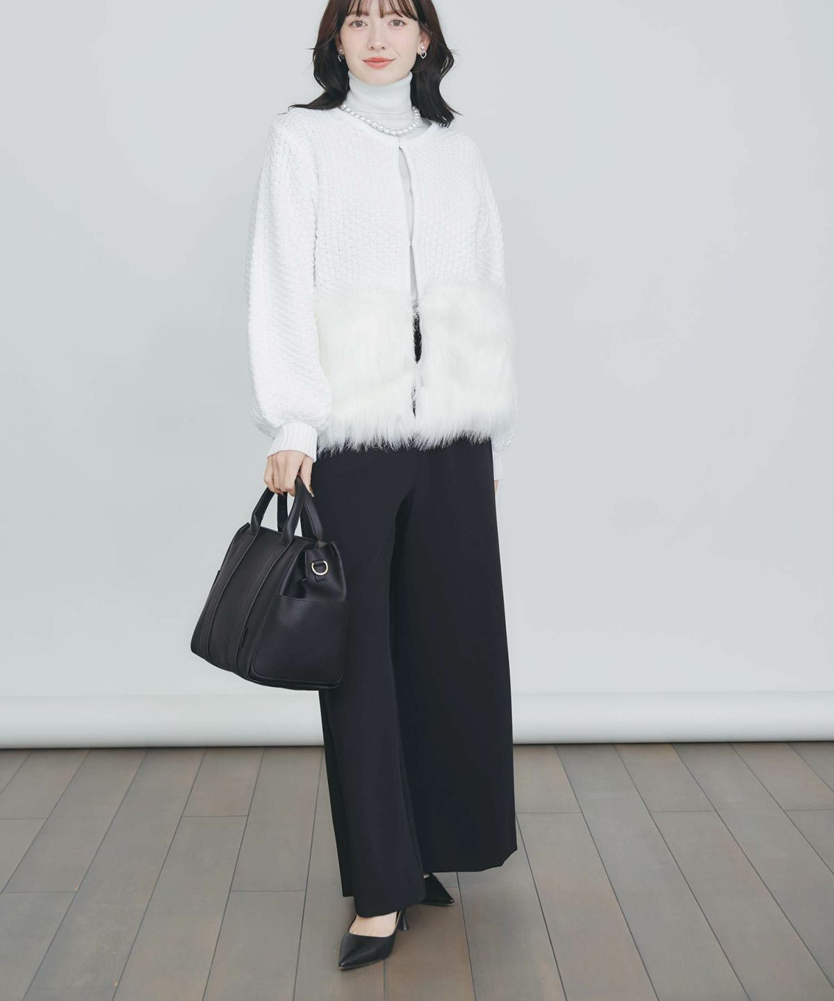 model：H155　着用サイズ：M　オフホワイト