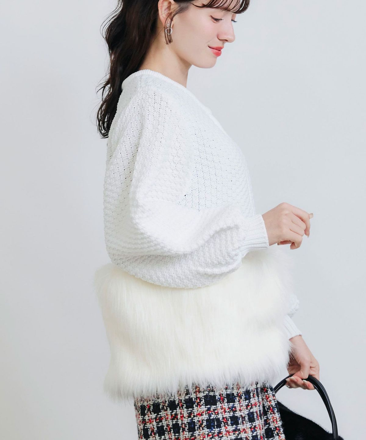 model：H155　着用サイズ：M　オフホワイト