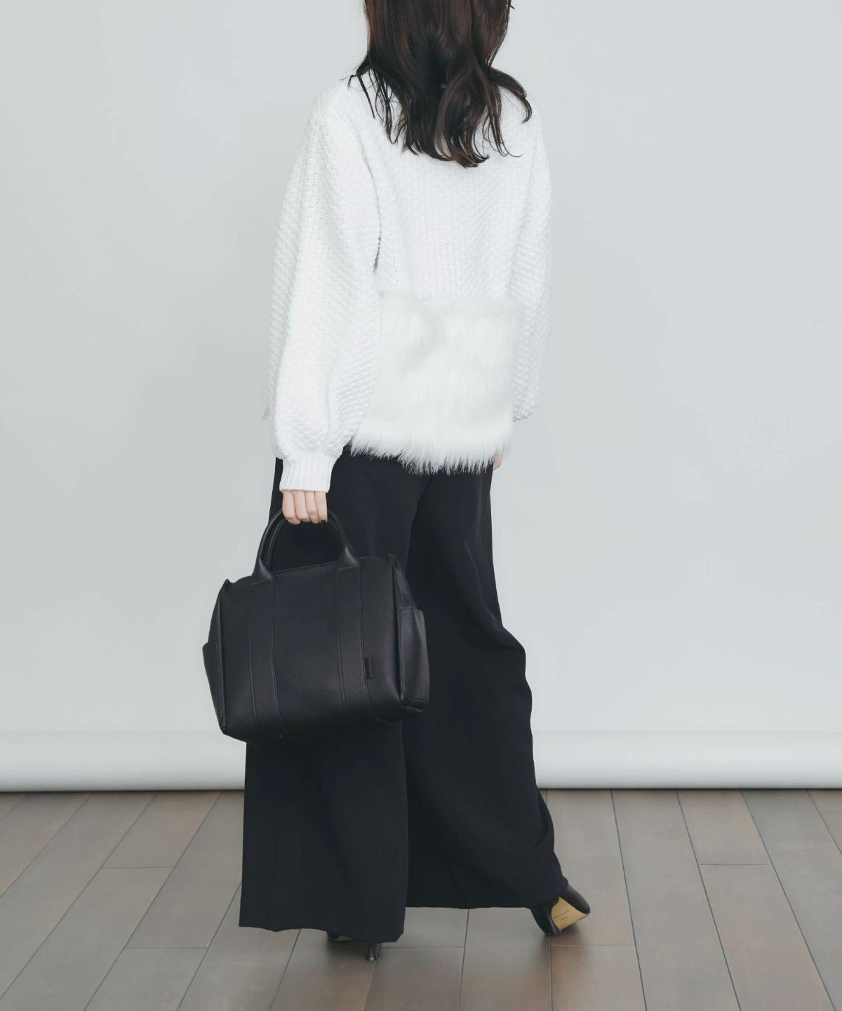 model：H155　着用サイズ：M　オフホワイト