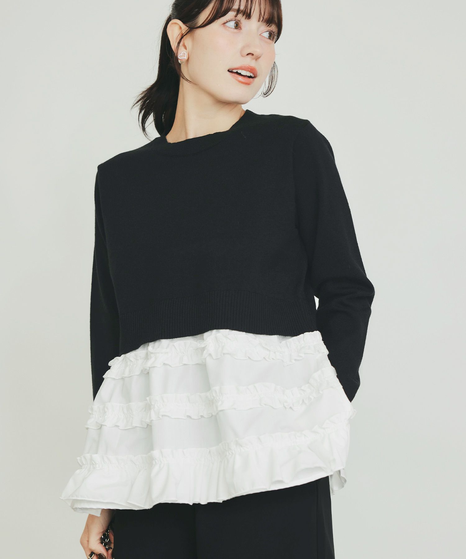 model：H155　着用サイズ：M　ブラック系その他