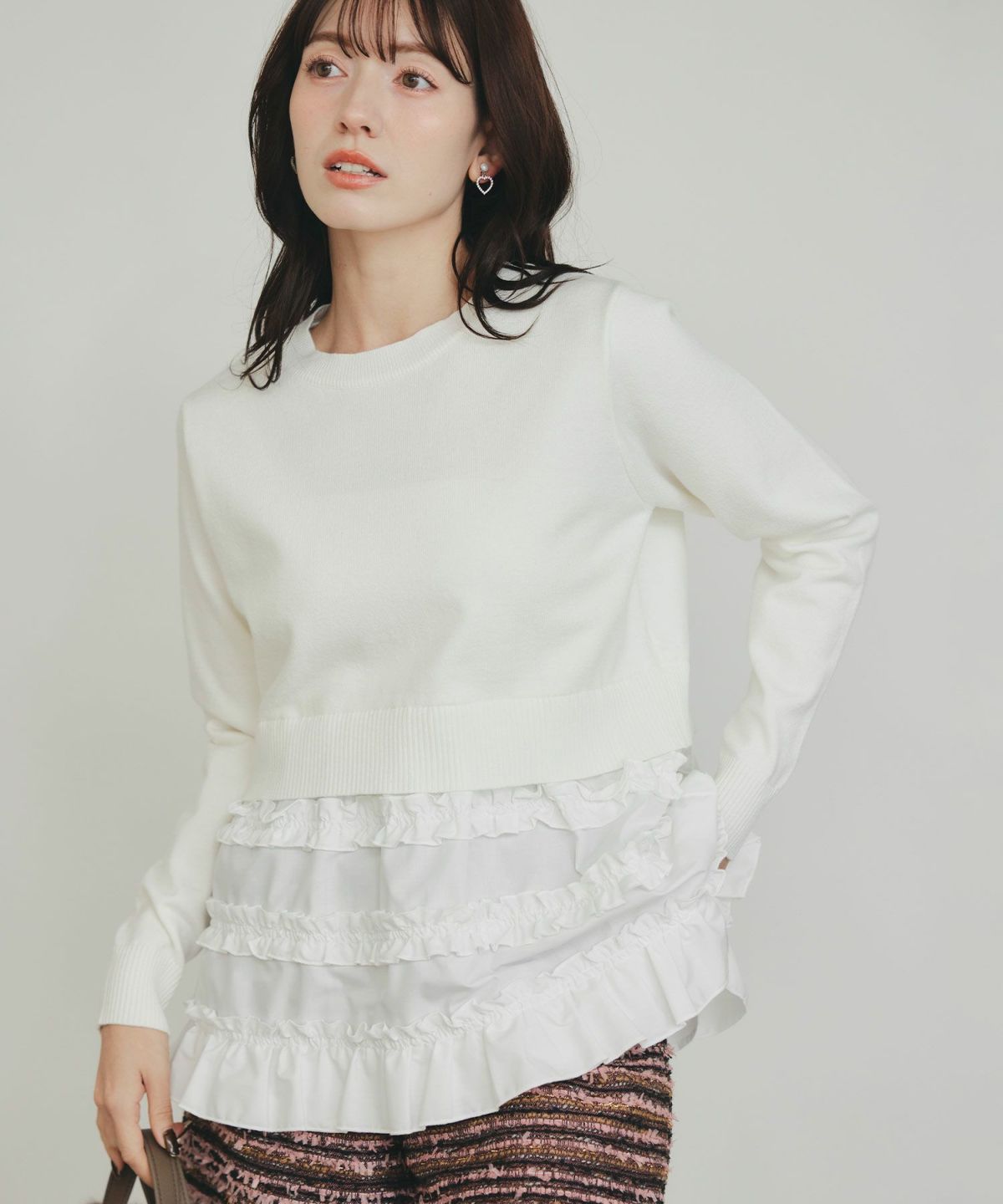 model：H155　着用サイズ：M　オフホワイト