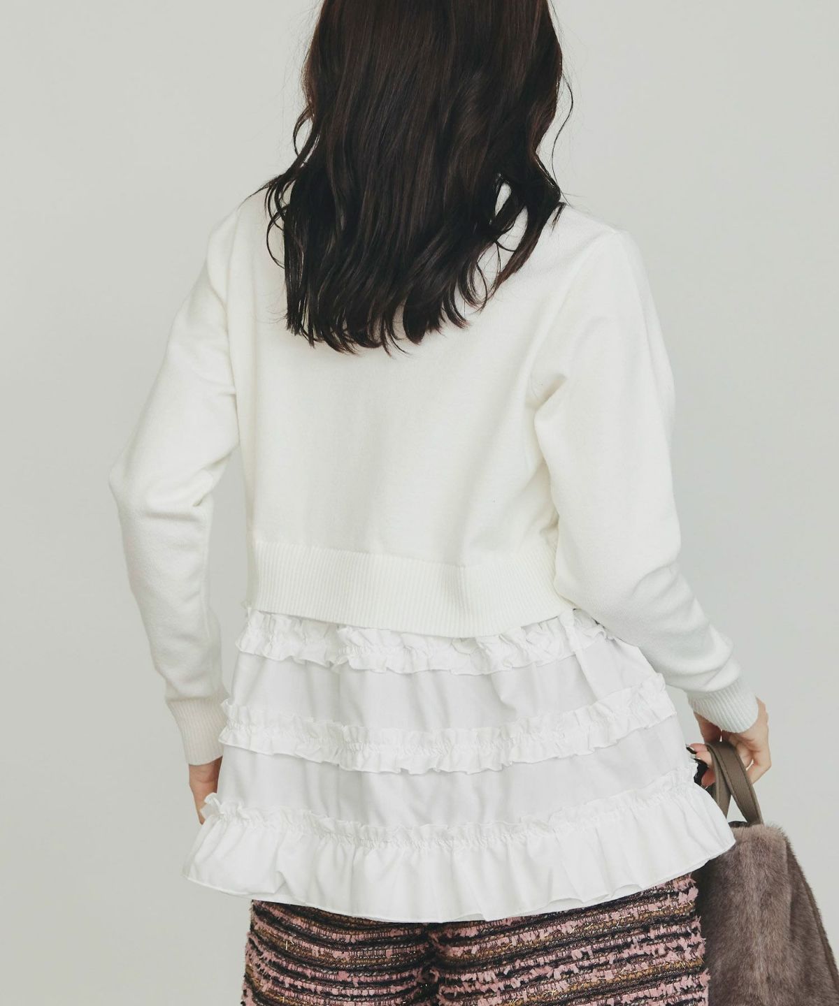 model：H155　着用サイズ：M　オフホワイト