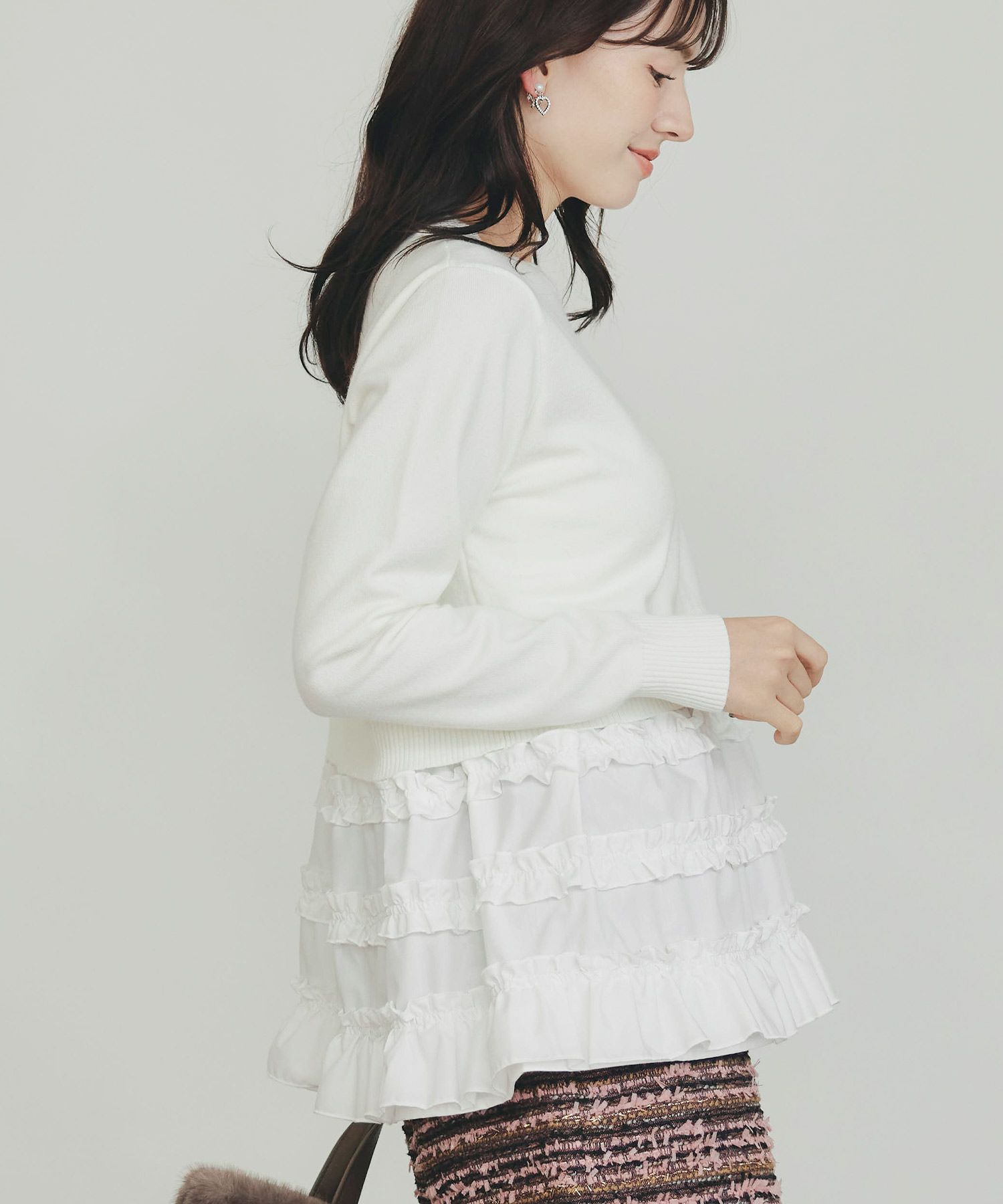 model：H155　着用サイズ：M　オフホワイト