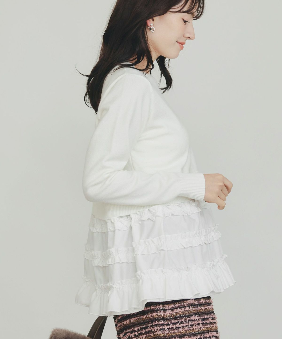 model：H155　着用サイズ：M　オフホワイト