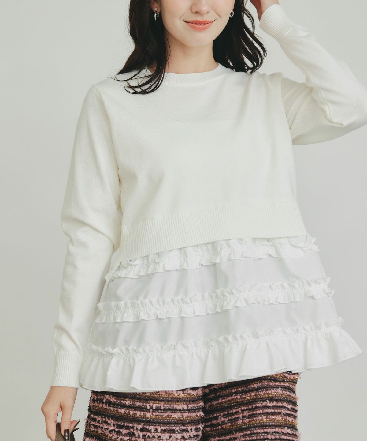 model：H155　着用サイズ：M　オフホワイト