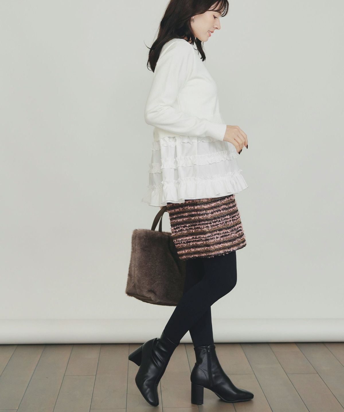 model：H155　着用サイズ：M　オフホワイト