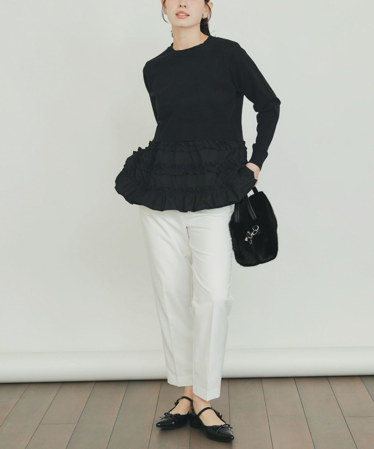 model：H155　着用サイズ：M　ブラック